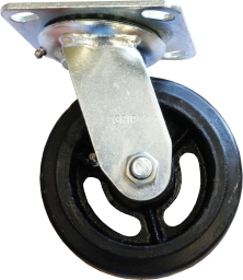 GRIP - CASTOR 100MM WITH RUBBER MOULD ON CAST IRON WHEEL SWIVEL